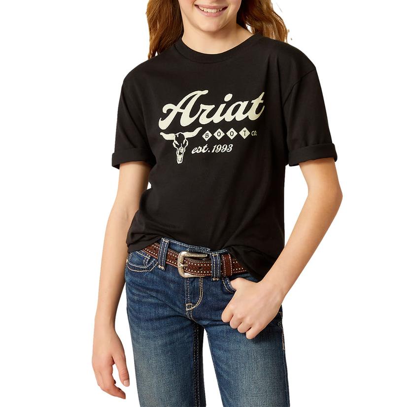  Ariat Black Established Boot Company Girl's Tee