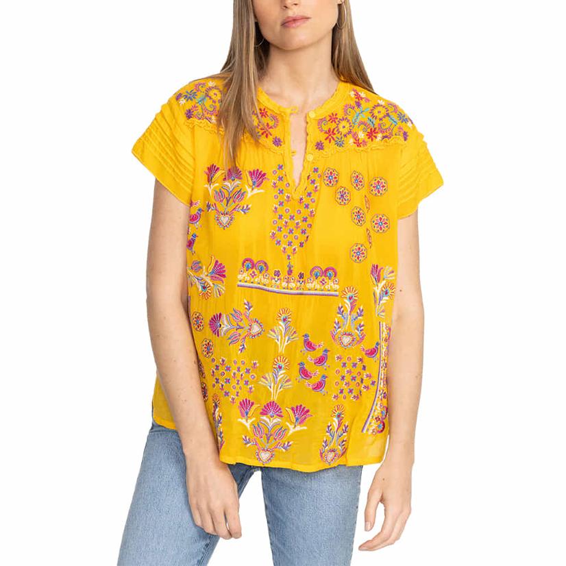  Johnny Was Women's Pineapple Monserrat Lafaret Blouse