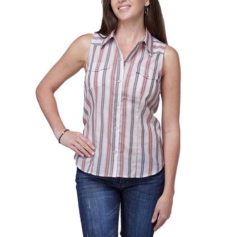 Roper Karman Multi Stripe Sleeveless Snap Women's Shirt