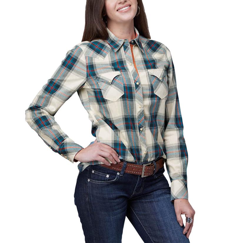  Roper West Made Plaid Long Sleeve Snap Front Women's Shirt