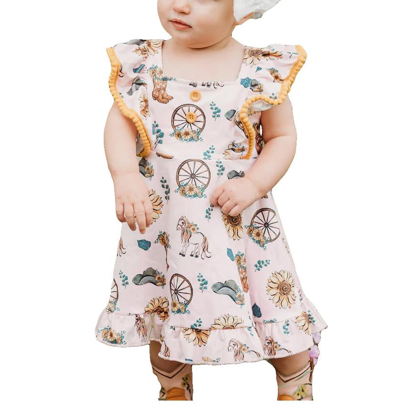  Shea Baby Girl's Yellow Sunflower Dress