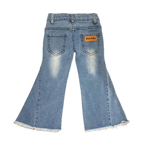 Shea Baby Girl's Denim Western Flare Jeans