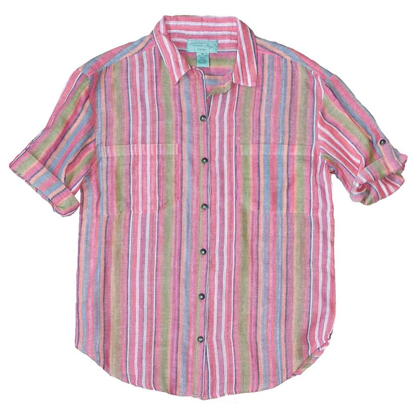  Tasha Polizzi Pink Serape Jessa Long Sleeve Women's Shirt