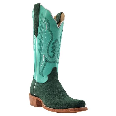 R.Watson Teal and Mint Roughout Women's Boots