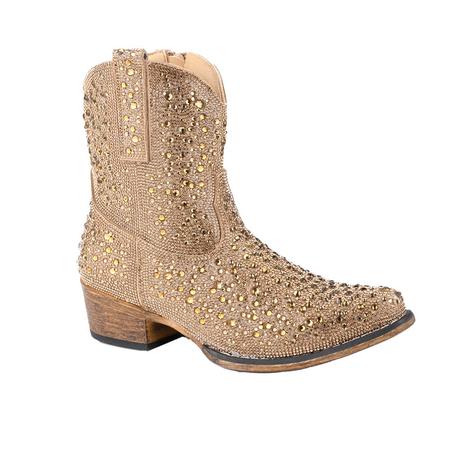 Roper Tan All Over Crystal Women's Bootie