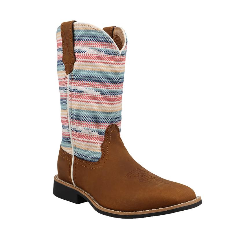  Twisted X Boots Girl's Top Hand Cowboy Boot In Pecan & Multi