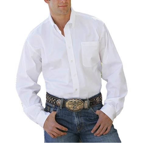 Cinch Men's Solid White Long Sleeve