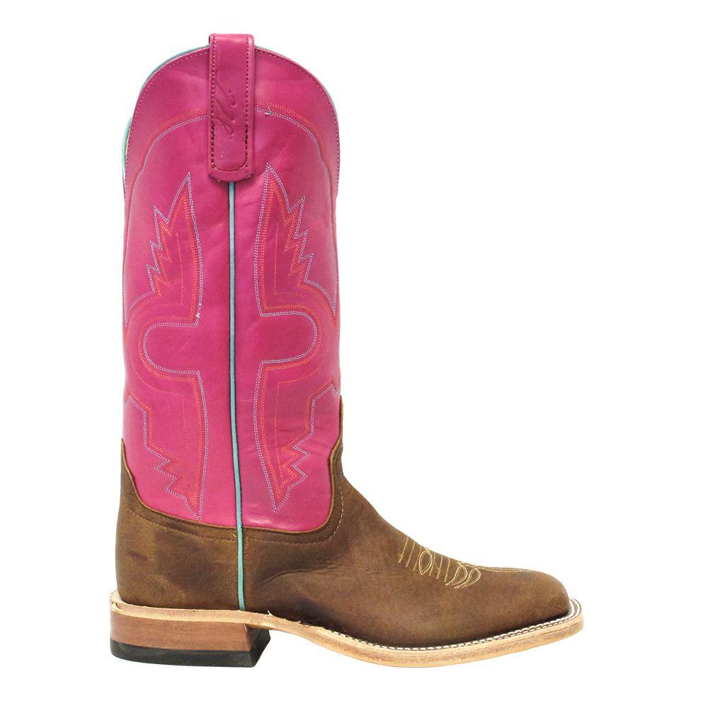 pink leather cowgirl boots