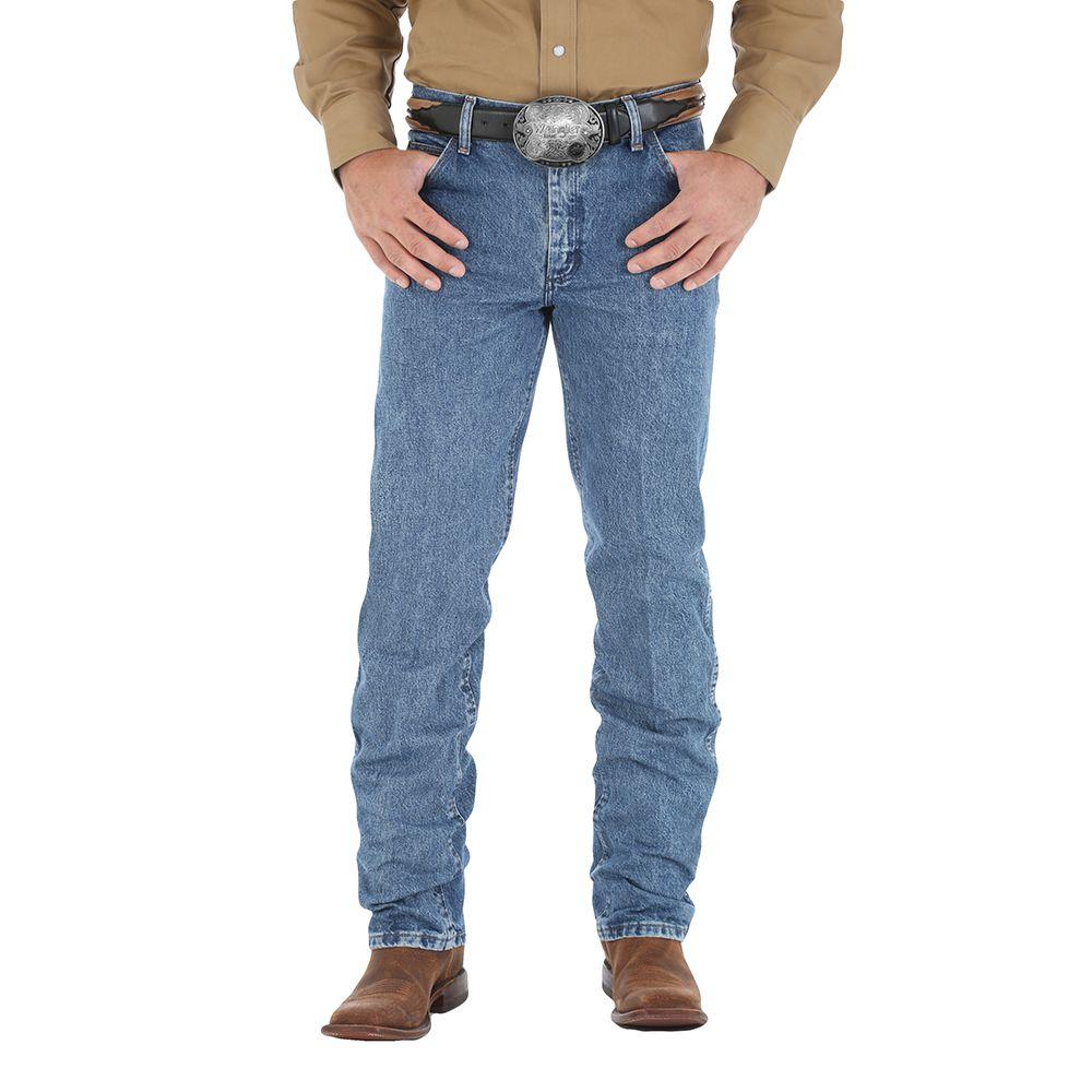Wrangler Mens Premium Performance Cowboy Cut Regular Fit Jeans - Dark Stone