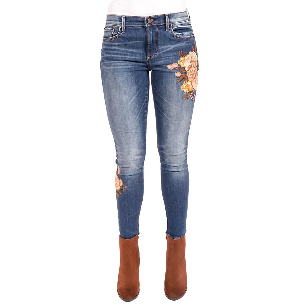 Jackie Cream Floral Skinny Jeans