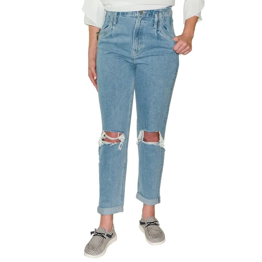 Emma - Pleated Roll Up Mom Jeans by Vervet