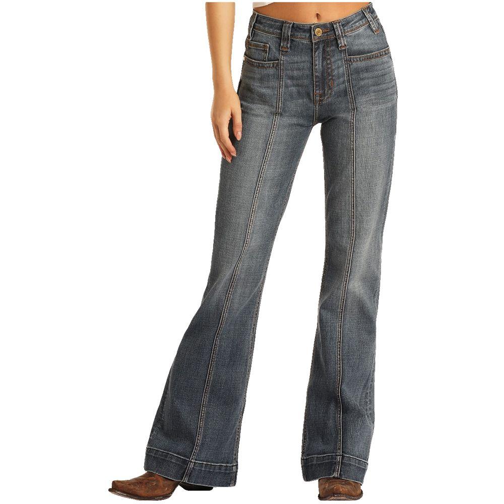 Rock And Roll Cowgirl Medium Wash Womens Trouser