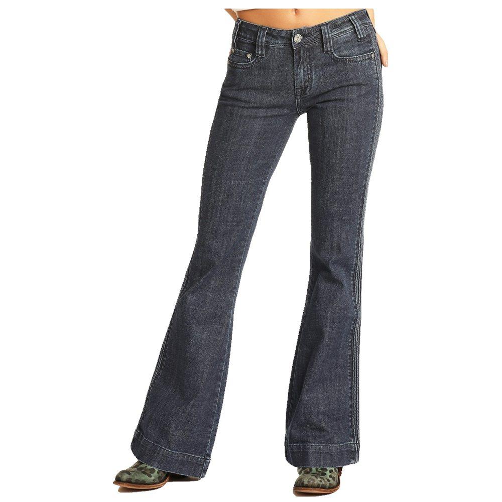 Rock and Roll Cowgirl Dark Wash Women's Trouser Jeans